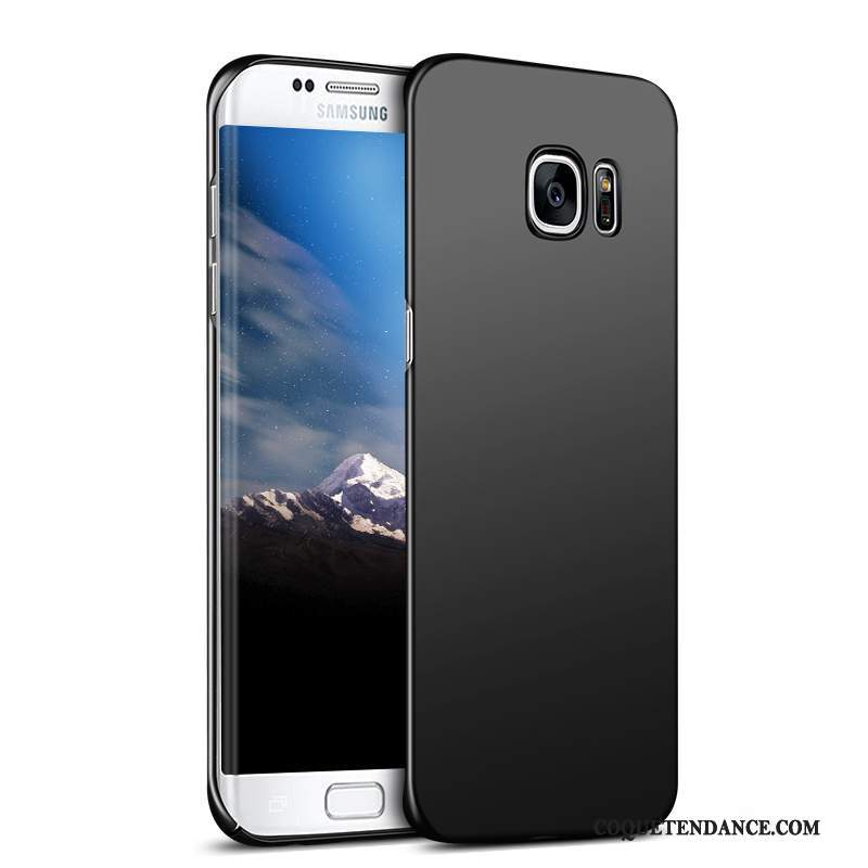 Samsung Galaxy S7 Edge Coque De Téléphone Délavé En Daim Noir Étui Difficile