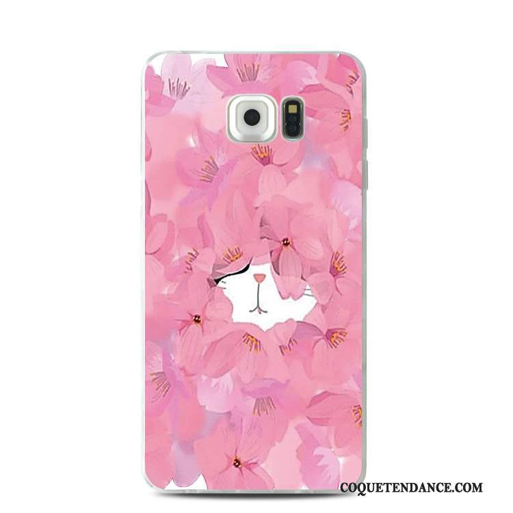 Samsung Galaxy S7 Edge Coque Silicone Rose Dentelle Support Fluide Doux