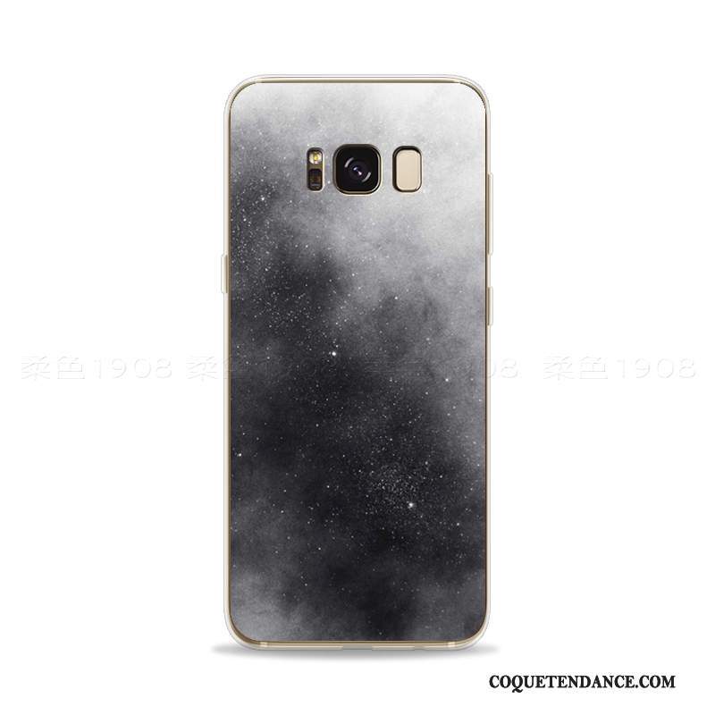 Samsung Galaxy S8 Coque Art Noir Créatif Ciel Étoilé Blanc