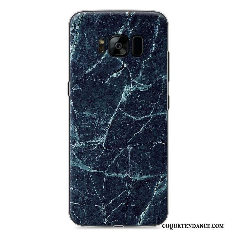 Samsung Galaxy S8 Coque Bleu Marin De Téléphone Grain De Bois Personnalité Blanc