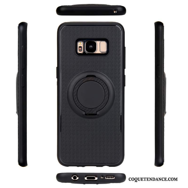 Samsung Galaxy S8 Coque De Téléphone Noir Anneau Incassable Magnétisme