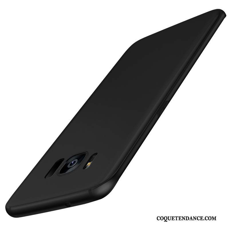 Samsung Galaxy S8+ Coque Délavé En Daim Fluide Doux Simple Noir