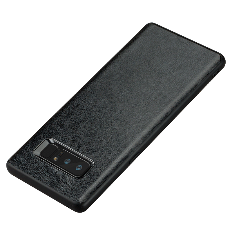 Samsung Galaxy S8+ Coque Simple Étui En Cuir Noir Boucle De Téléphone