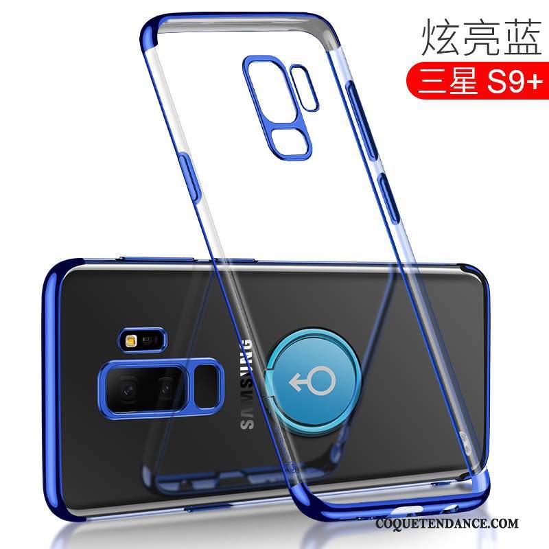 Samsung Galaxy S9+ Coque Silicone Bleu Marque De Tendance Étui De Téléphone