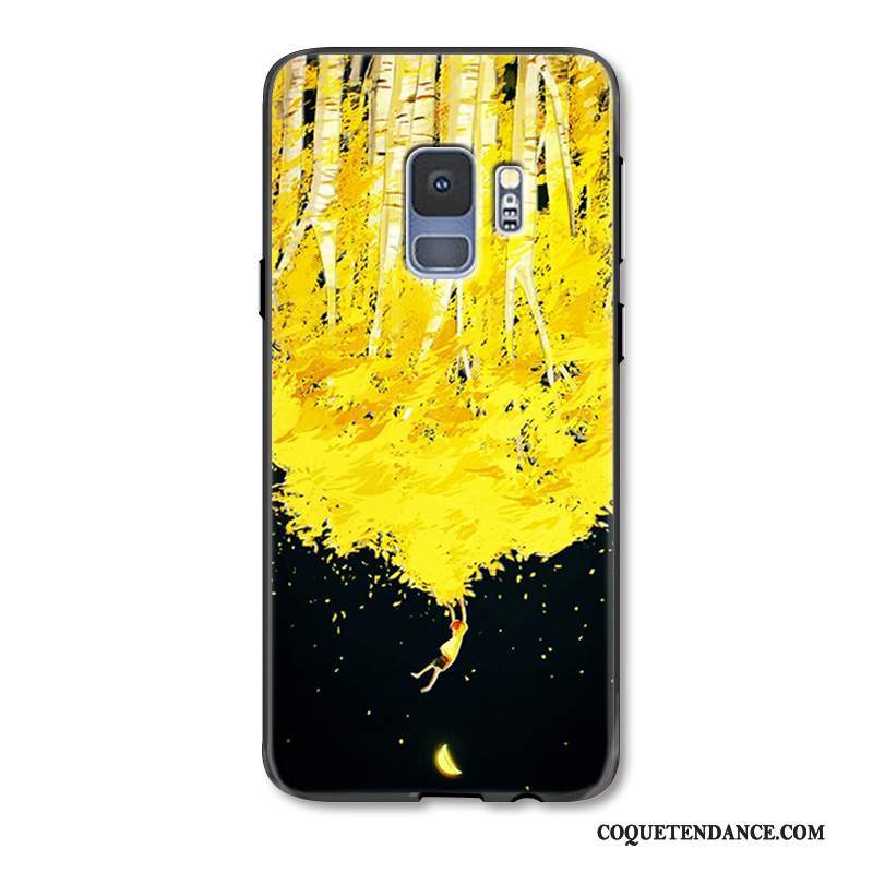 Samsung Galaxy S9+ Coque Tout Compris Gaufrage De Téléphone Jaune Protection