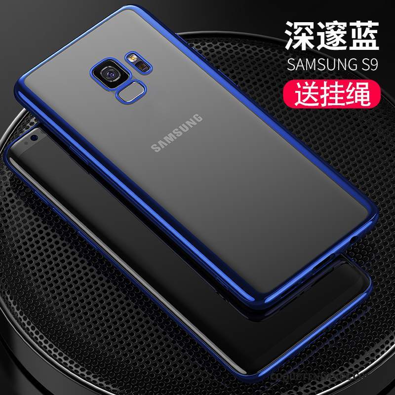 Samsung Galaxy S9 Coque Tout Compris Silicone Très Mince Transparent Bleu Marin