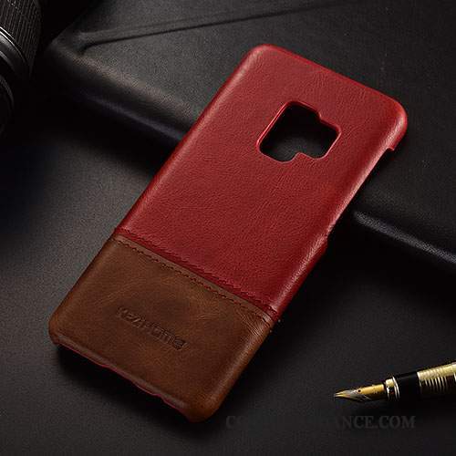 Samsung Galaxy S9 Coque Étui Business Tendance Protection Vin Rouge