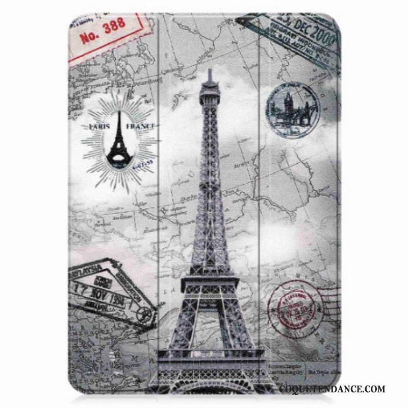 Smart Case iPad 10.9'' (2022) Renforcée Tour Eiffel Rétro