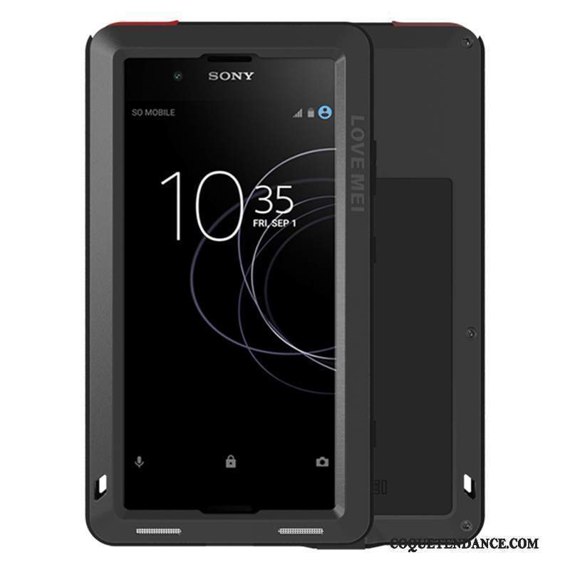 Sony Xperia Xa1 Plus Coque De Téléphone Noir Étui Métal Incassable