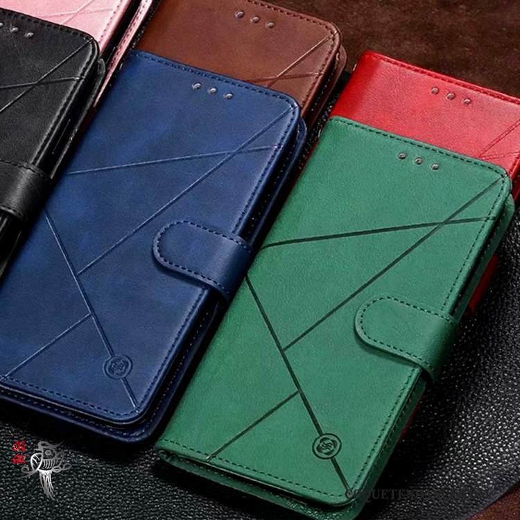 Xiaomi Mi A3 Coque De Téléphone Petit Vert Étui En Cuir Rouge