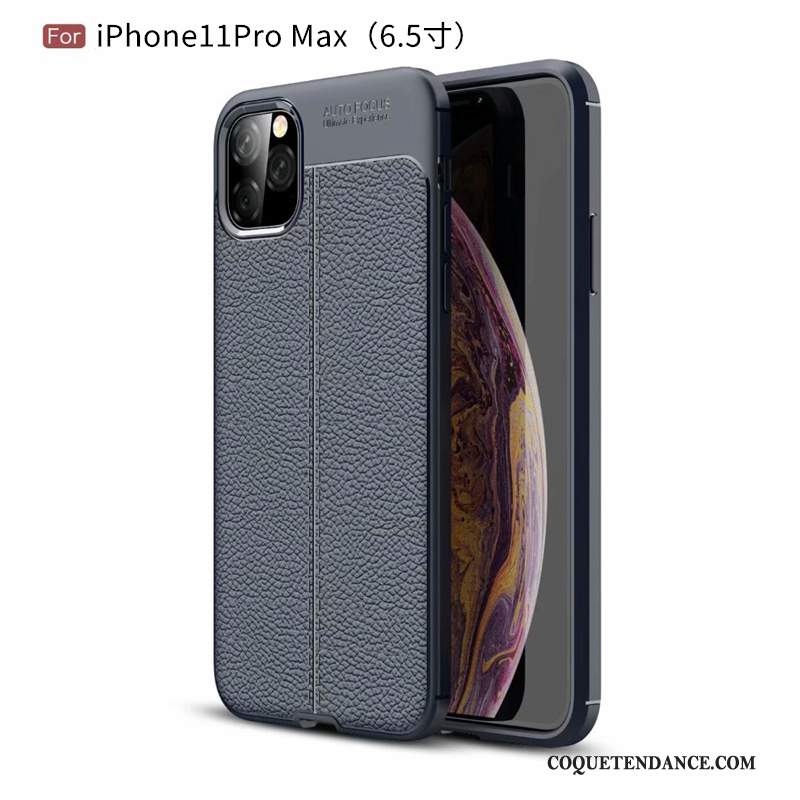 iPhone 11 Pro Max Coque Délavé En Daim Bleu De Téléphone Protection