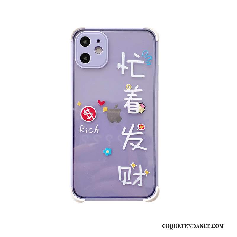 iPhone 12 Mini Coque Style Chinois Violet Transparent Nouveau De Téléphone