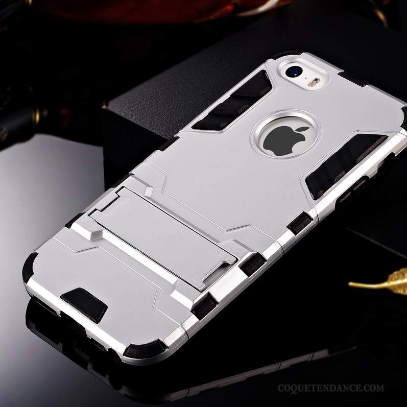 iPhone 5/5s Coque De Téléphone Blanc Argent Créatif Délavé En Daim