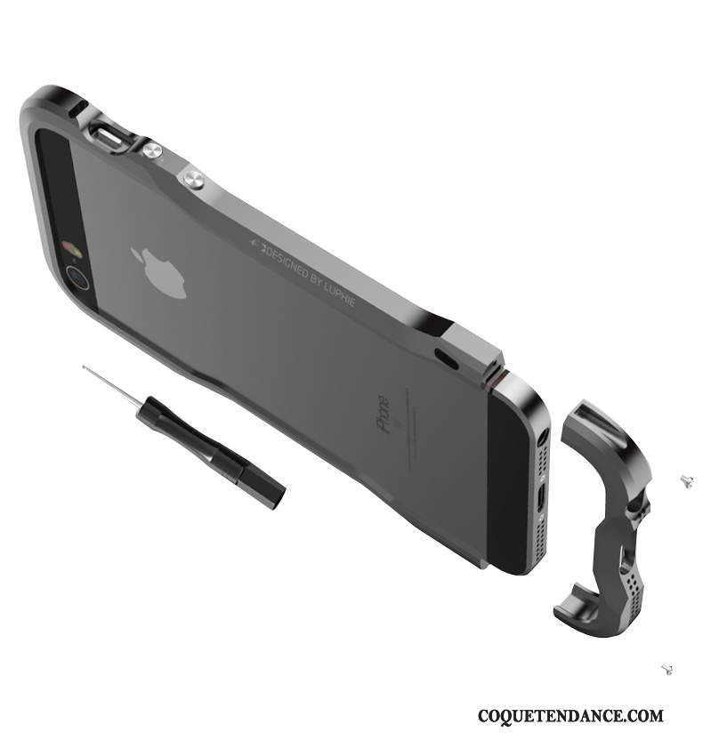 iPhone 5/5s Coque Métal De Téléphone Border Noir Incassable
