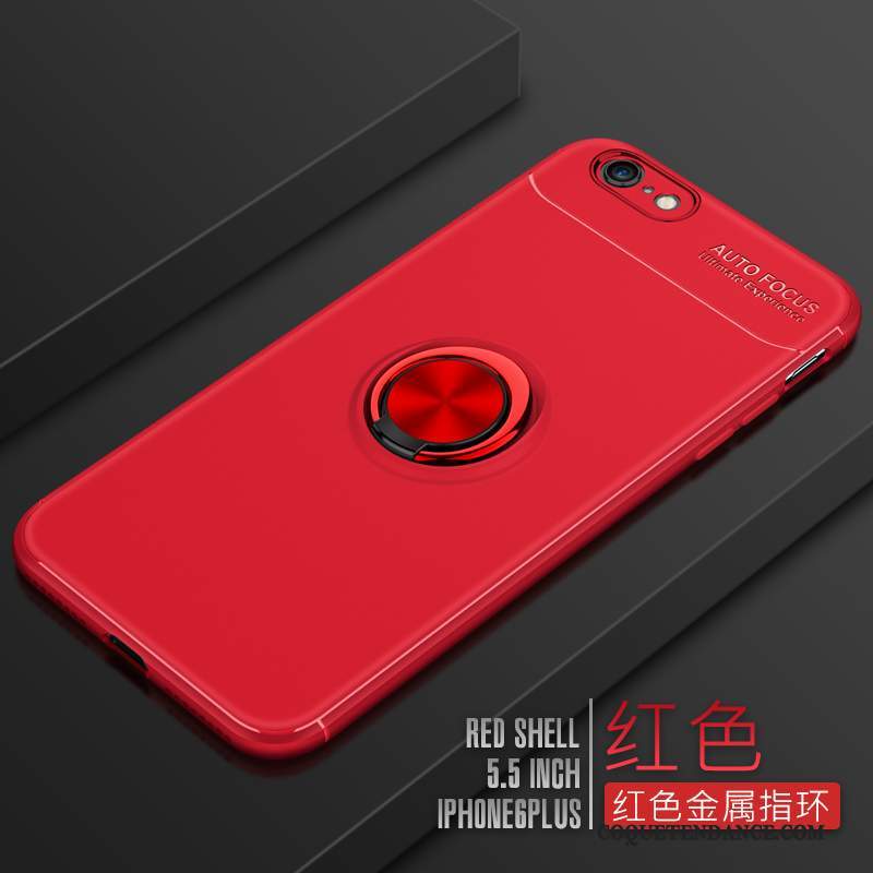 iPhone 6/6s Plus Coque Rouge Étui Très Mince Délavé En Daim Silicone