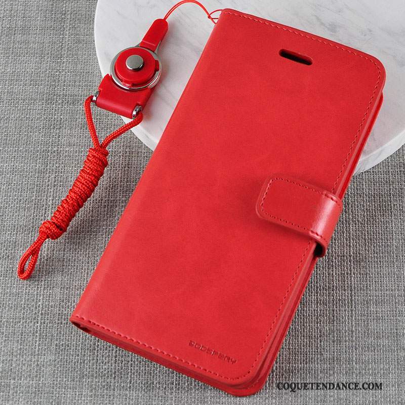 iPhone 7 Coque De Téléphone Étui En Cuir Rouge Housse Portefeuille