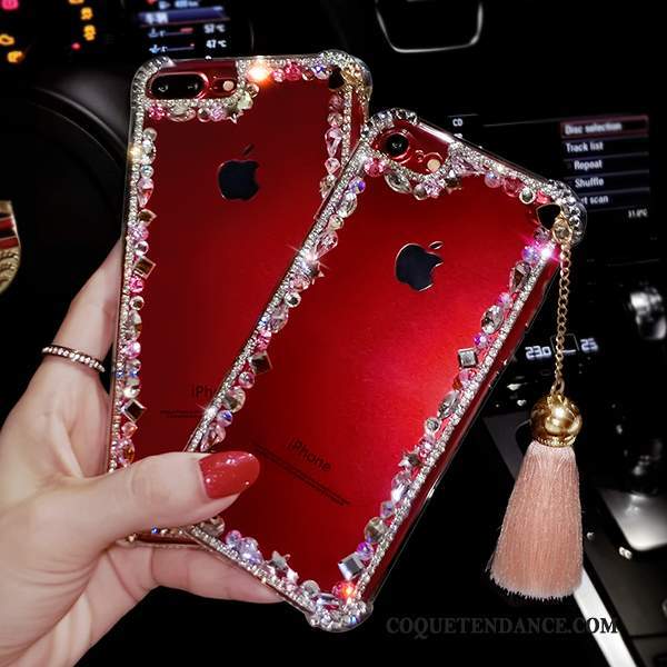 iPhone 7 Plus Coque Rouge De Téléphone À Franges Fluide Doux Silicone