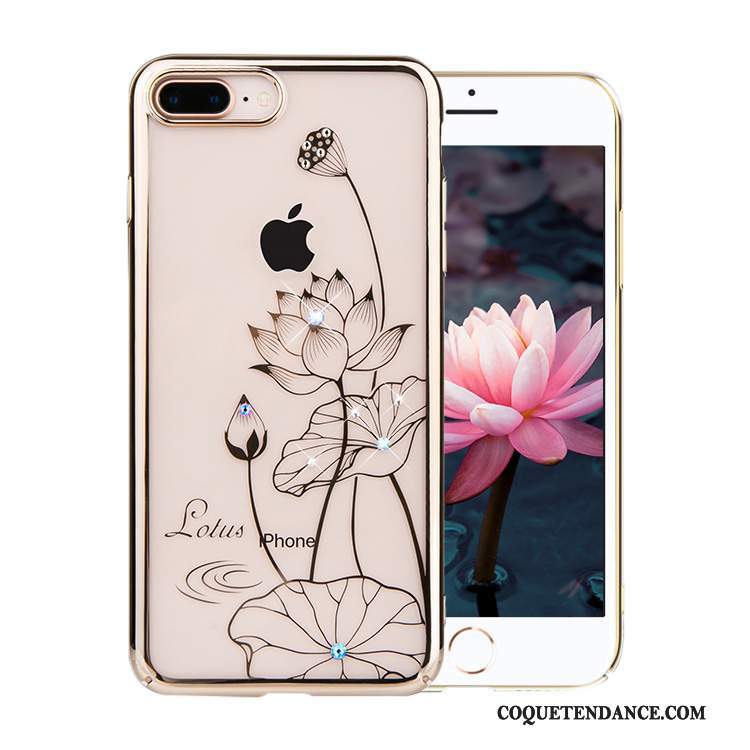 iPhone 8 Plus Coque Transparent Personnalité De Téléphone Difficile Fleur