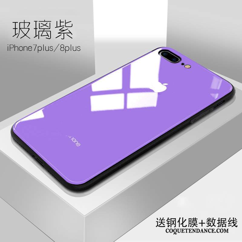 iPhone 8 Plus Coque Violet Marque De Tendance Couvercle Arrière Incassable