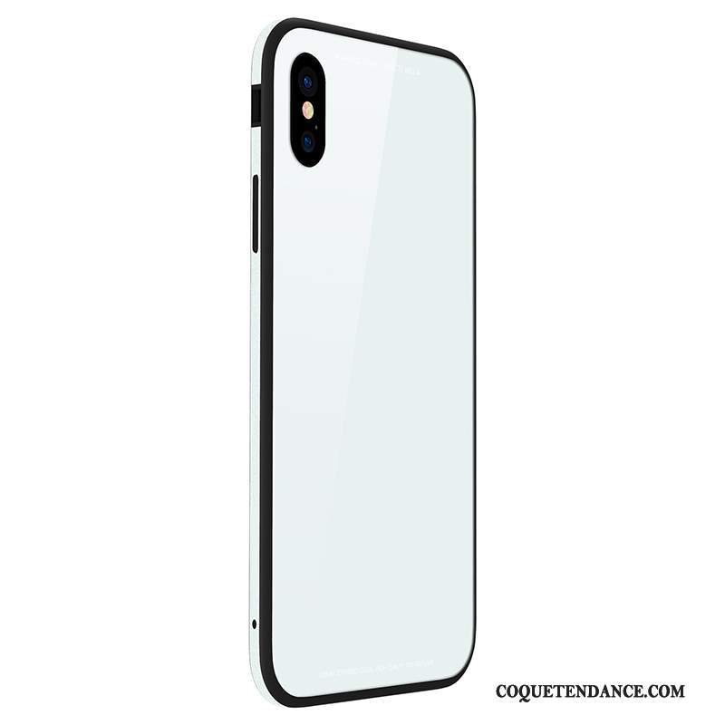 iPhone 8 Plus Coque Étui Blanc Verre Trempé Métal De Téléphone