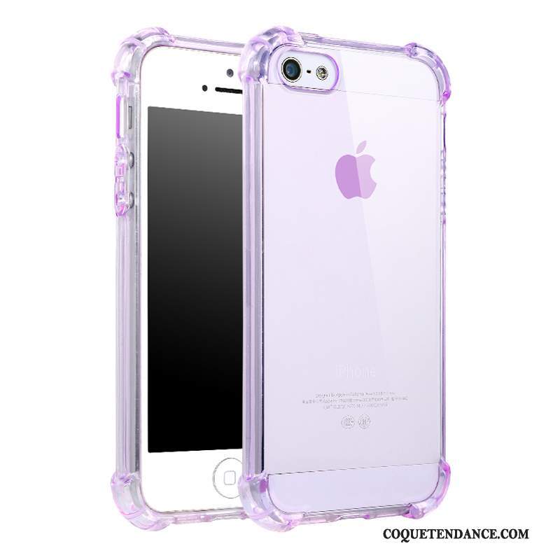 iPhone Se Coque Incassable Nouveau Violet Transparent Silicone