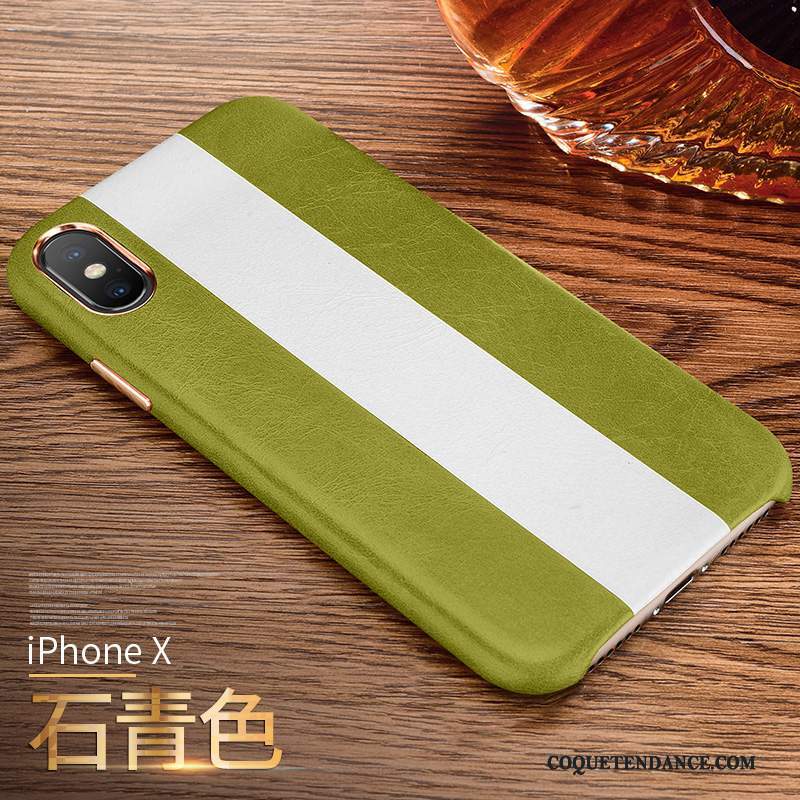 iPhone X Coque Blanc De Téléphone Business Protection Vert