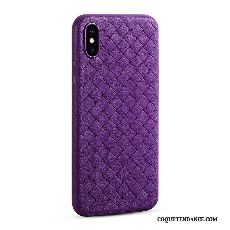 iPhone X Coque Modèle Fleurie Violet Cuir Qualité De Téléphone