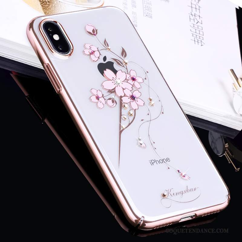 iPhone X Coque Or Strass Difficile Luxe
