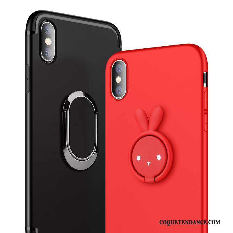 iPhone X Coque Rouge Nouveau Délavé En Daim Silicone Support