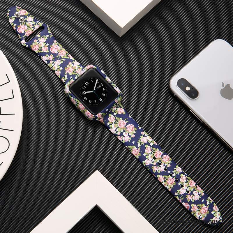 Apple Watch Series 1 Coque Imprimé Noir Silicone Protection