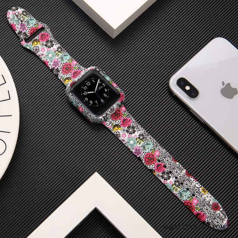 Apple Watch Series 1 Coque Imprimé Noir Silicone Protection