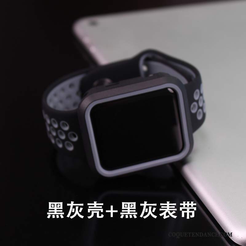 Apple Watch Series 1 Coque Protection Tendance Silicone Noir Gris