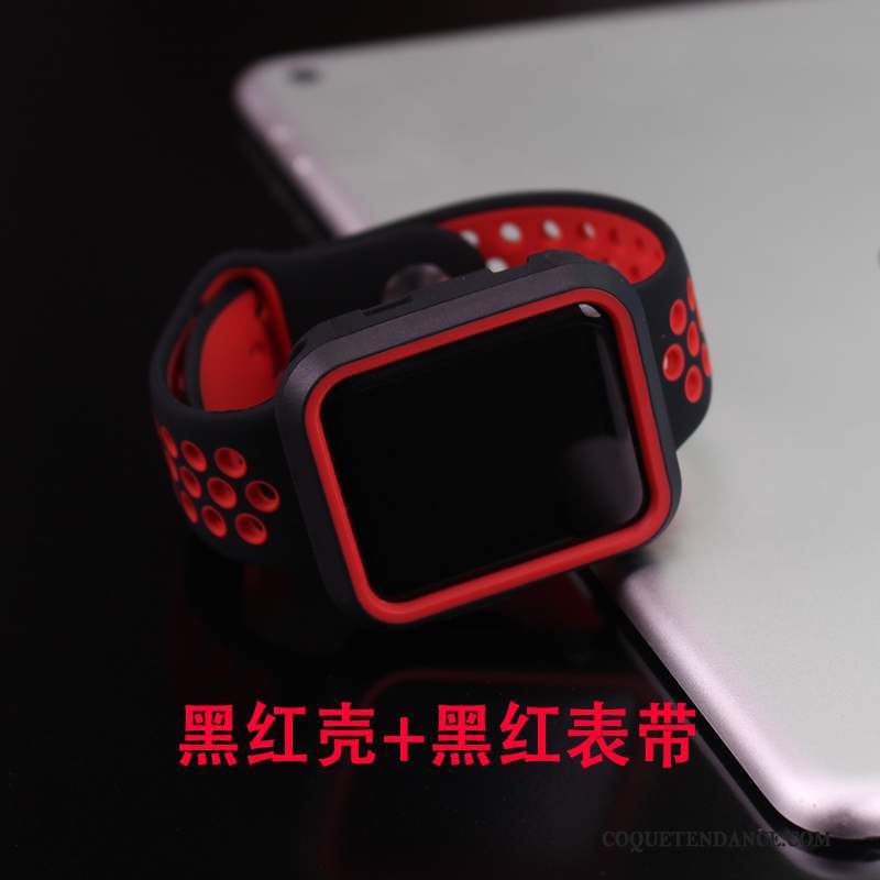 Apple Watch Series 1 Coque Protection Tendance Silicone Noir Gris