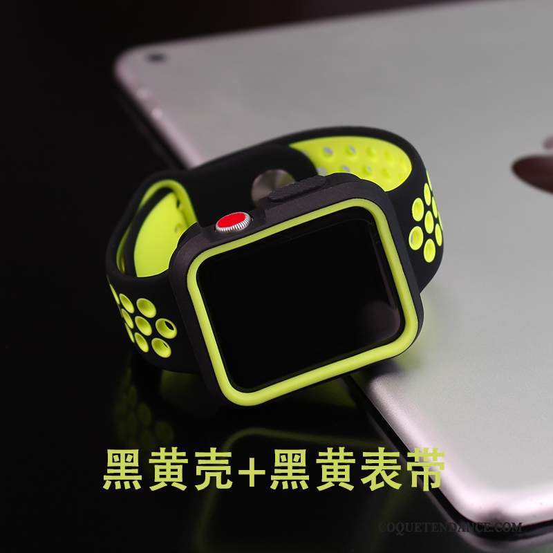 Apple Watch Series 1 Coque Protection Tendance Silicone Noir Gris