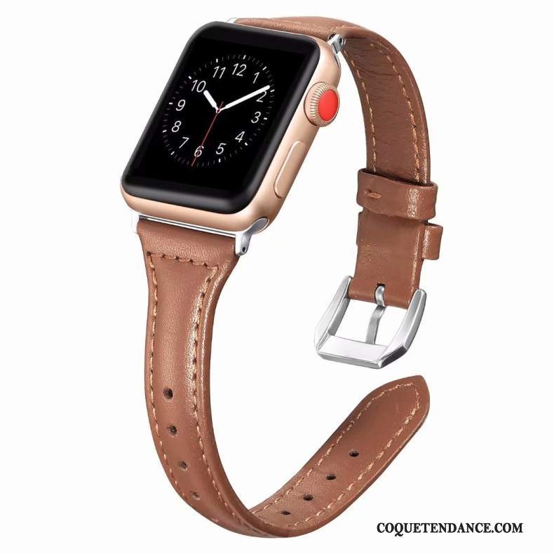 Apple Watch Series 1 Coque Rose Côté Fin Cuir Véritable