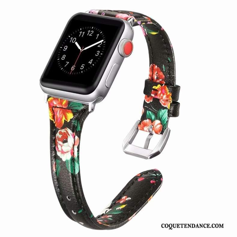 Apple Watch Series 1 Coque Rose Côté Fin Cuir Véritable