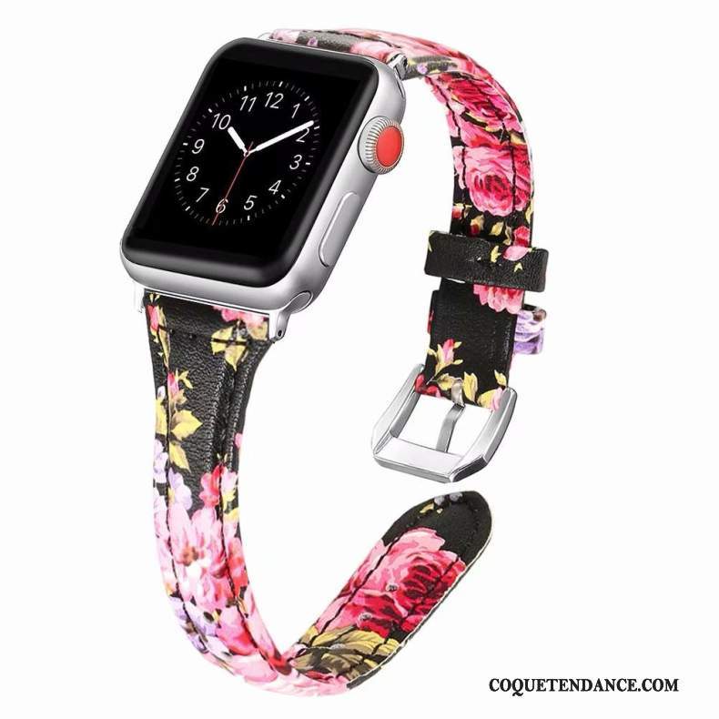 Apple Watch Series 1 Coque Rose Côté Fin Cuir Véritable