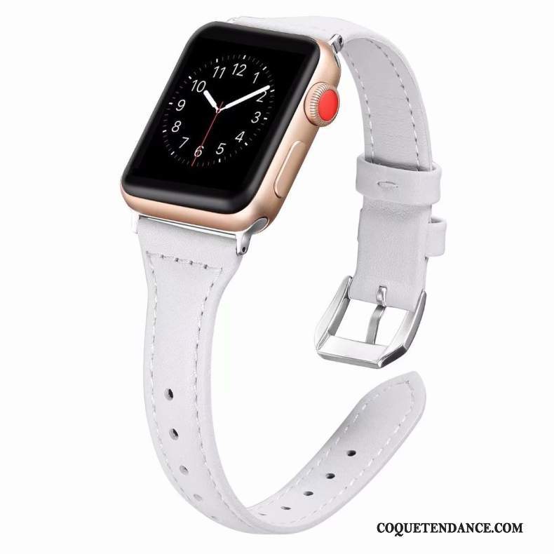 Apple Watch Series 2 Coque Côté Fin Cuir Véritable Rose