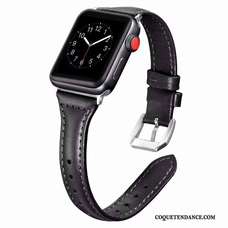 Apple Watch Series 3 Coque Côté Fin Rose Cuir Véritable