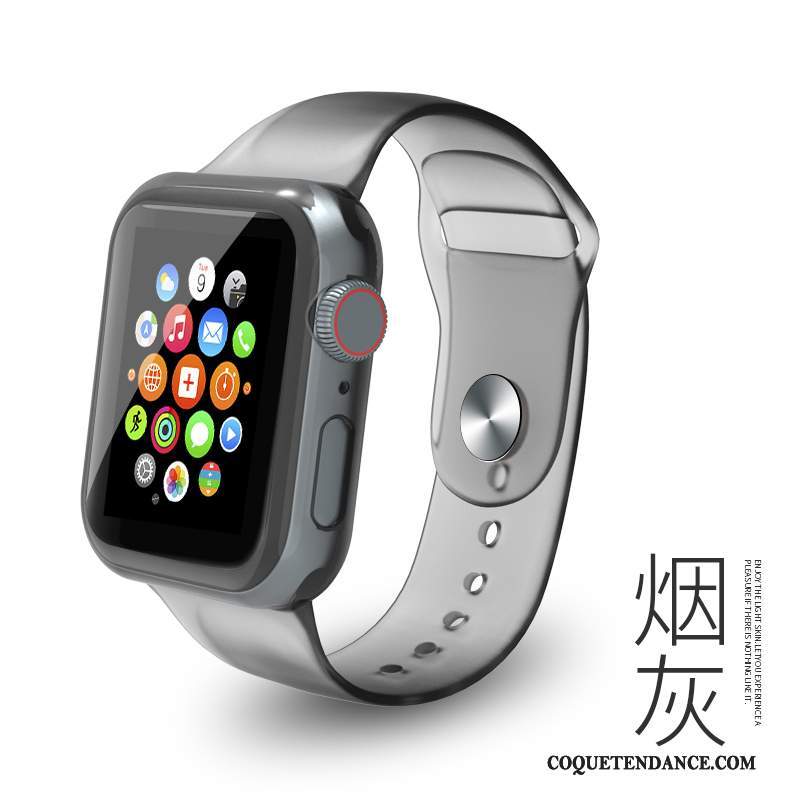 Apple Watch Series 4 Coque Sport Noir Silicone Tendance