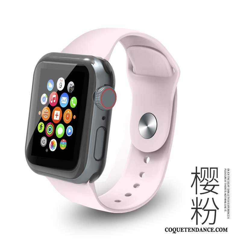 Apple Watch Series 4 Coque Sport Noir Silicone Tendance