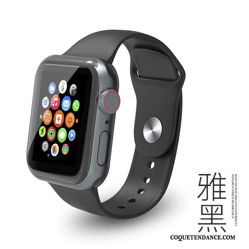 Apple Watch Series 4 Coque Sport Noir Silicone Tendance