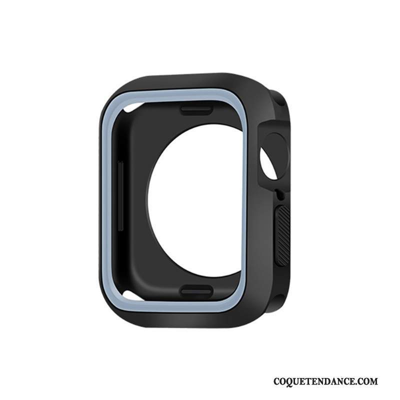 Apple Watch Series 5 Coque Fluide Doux Silicone Protection Bleu