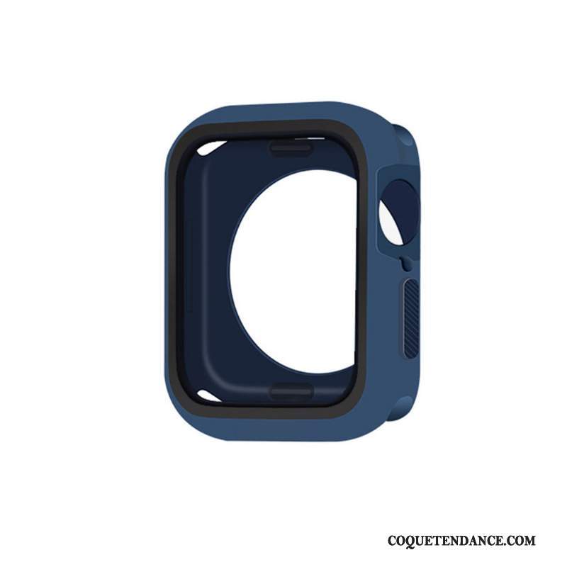 Apple Watch Series 5 Coque Fluide Doux Silicone Protection Bleu