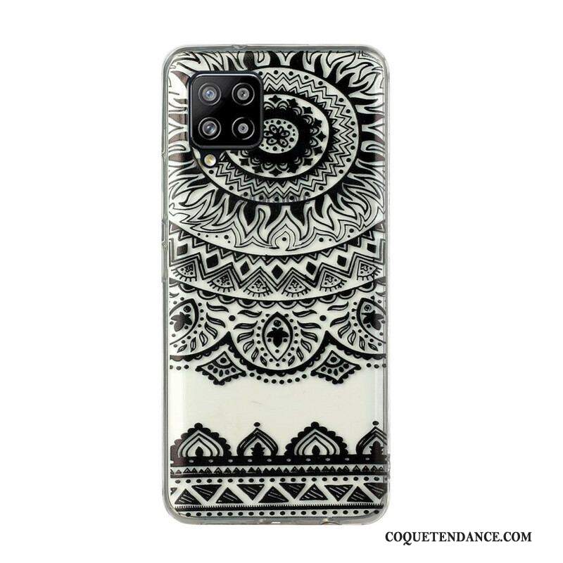 Coque Samsung Galaxy A12 / M12 Transparente Fleurs Mandala