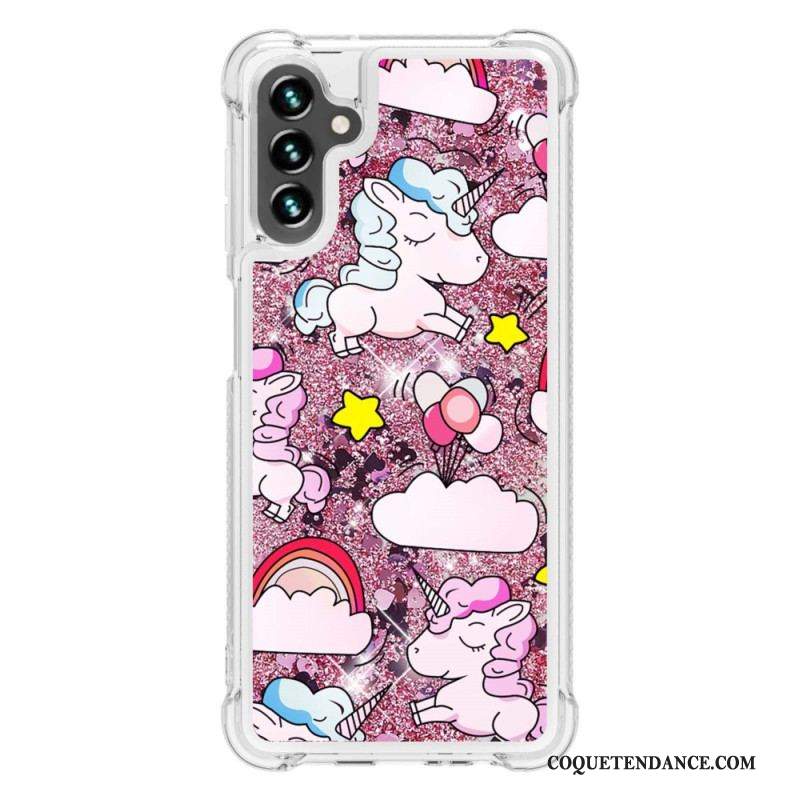 Coque Samsung Galaxy A54 5G Licornes à Paillettes