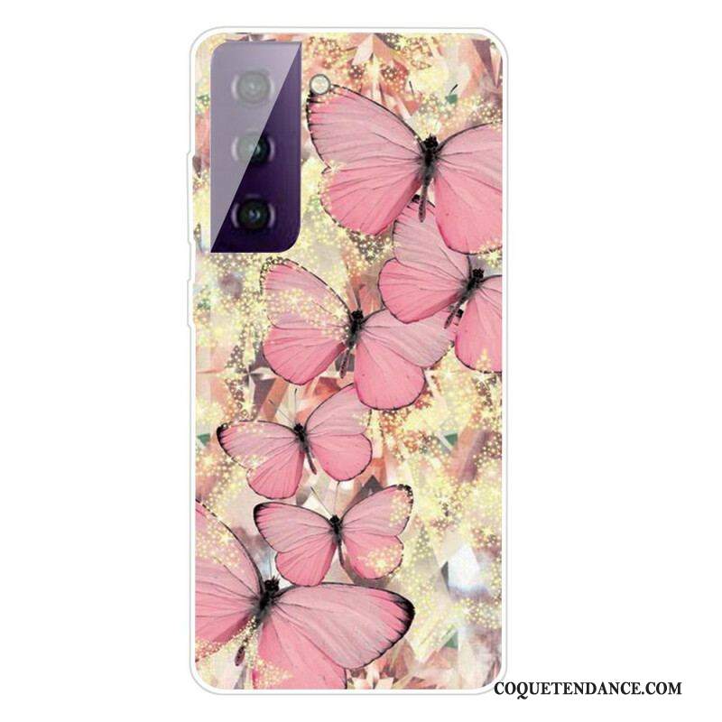 Coque Samsung Galaxy S21 5G Beaux Papillons