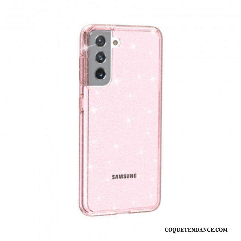 Coque Samsung Galaxy S21 5G Transparente Paillettes