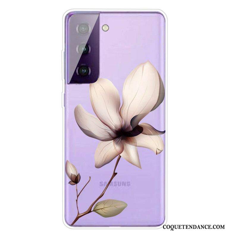 Coque Samsung Galaxy S21 5G Transparente Une Fleur
