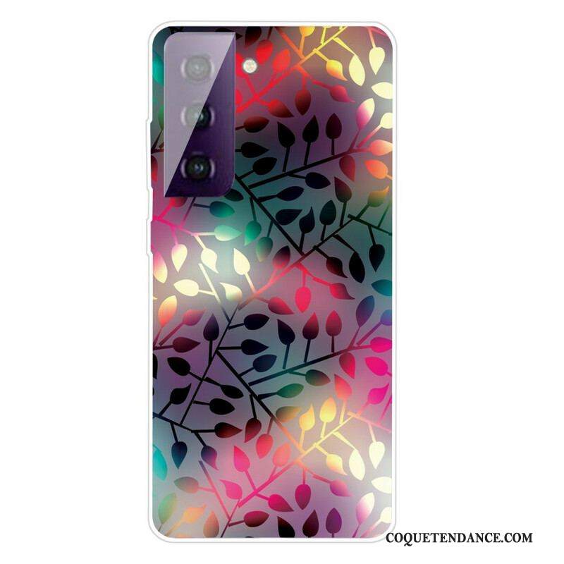 Coque Samsung Galaxy S21 FE Feuilles